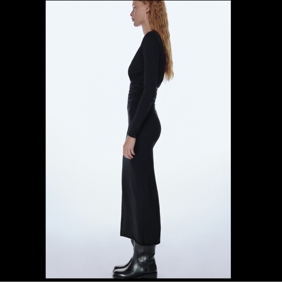 Zara DRAPED KNITWEAR DRESS. - Picture 7 of 9